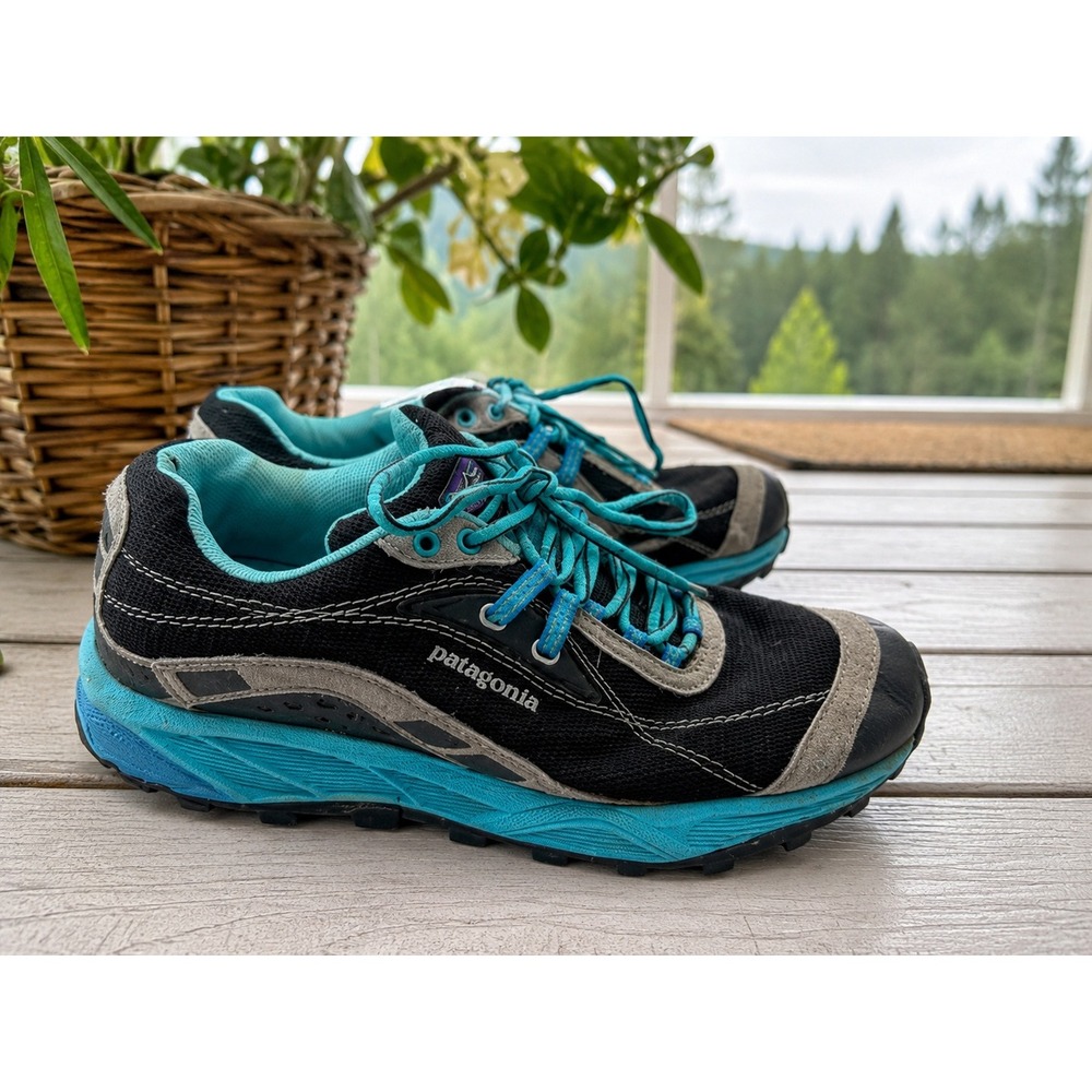 Patagonia Tsali Trail Running Shoes Womens 6.5 Black Ultramarine T80664 Hiking